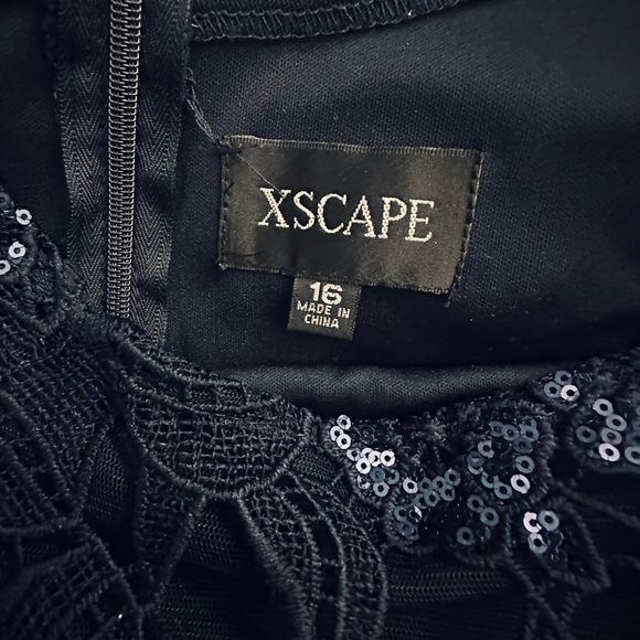 Xscape Navy Lace Gown - Picture 7 of 7